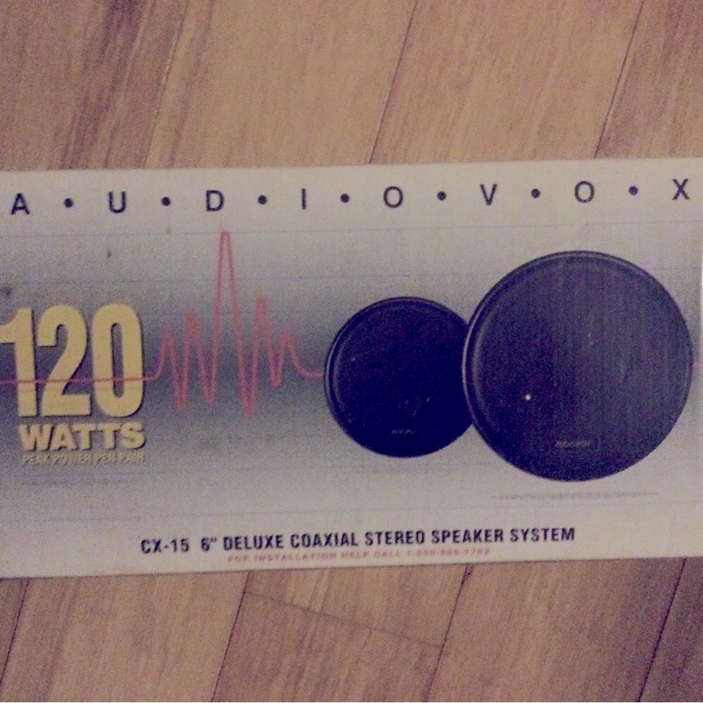 Black Deluxe Coaxial Stereo Speaker System, CX-15, Audio Vox